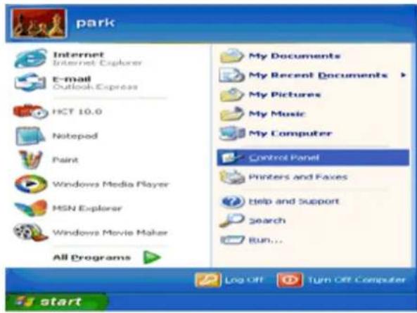 park Internet Internet Explorer E-mail Outlook Express HCT 10.0 Notepad Paint Windows Media Player MSN Explorer Windows Movie Maker All Programs My Documents My Recent Documents > My Pictures My Music My Computer Control Panel Printers and Faxes Help and Support Search Run... Log Off Turn Off Computer start