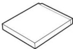 Simple line drawing of a rectangular block (no text or symbols)