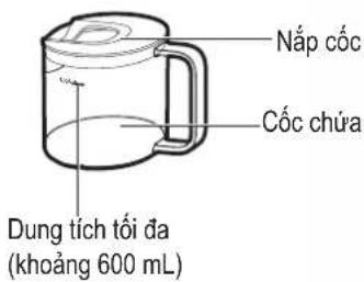 Nắp cốc Cốc chứa Dung tích tối đa (khoảng 600 mL)