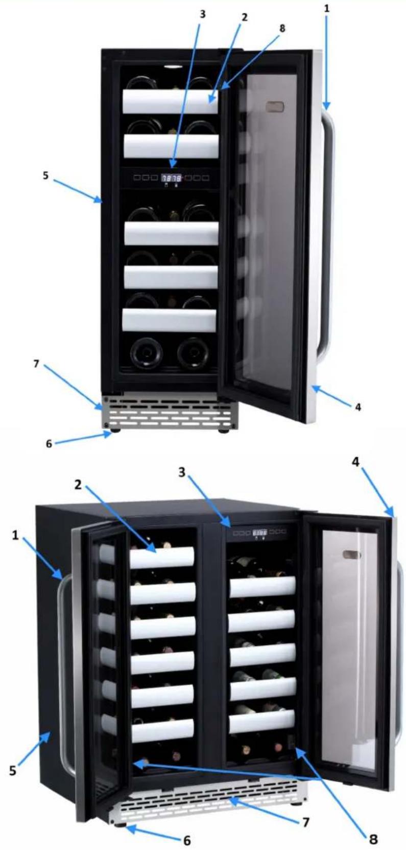 Whynter BWR-401DS - FOLLOW WARNING CALL OUTS BELOW ONLY WHEN APPLICABLE TO YOUR MODEL - 1