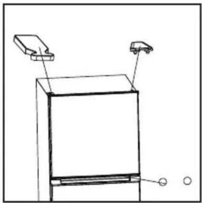 Line drawing of a refrigerator with two labeled parts (no text or symbols)