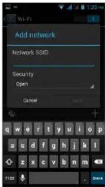 Add network Network SSD Security Open Cancel