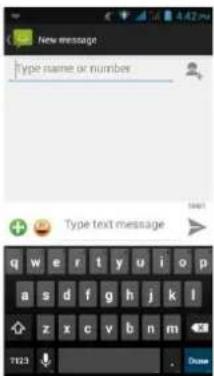 New message Type name or number + Type text message q w e r t y u i o p a s d f g h j k l z x c v b n m T123 Done