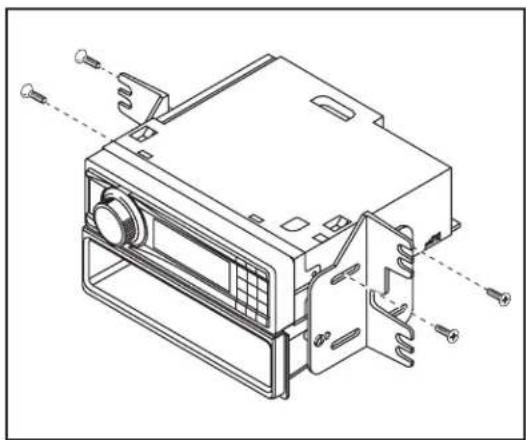 Technical line drawing of a device housing with mounting holes and internal components (no text or symbols)