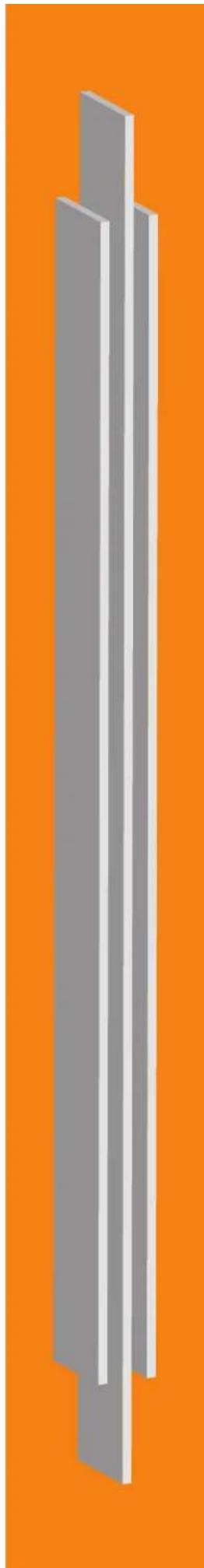 Abstract 3D geometric shape with gray and white blocks against an orange background (no text or symbols)