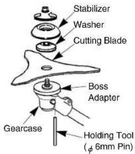 Stabilizer Washer Cutting Blade Boss Adapter Gearcase Holding Tool (φ 6mm Pin)