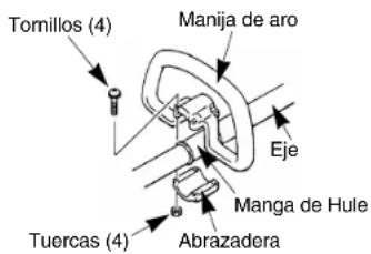 Tornillos (4) Manija de aro Eje Manga de Hule Abrazadera Tuercas (4)