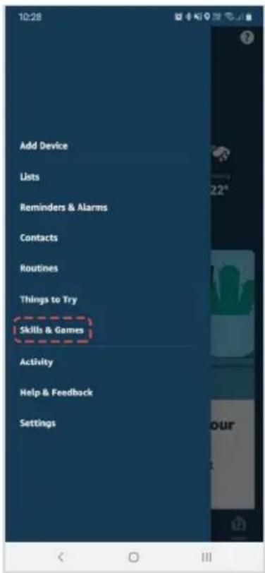 Add Device Lists Reminders & Alarms Contacts Routines Things to Try Skills & Games Activity Help & Feedback Settings