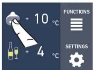 + 10 °C + 4 °C FUNCTIONS ≡ SETTINGS