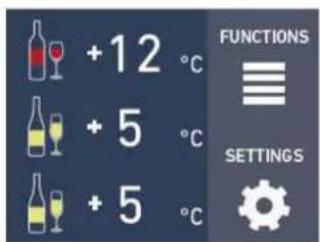 +12 °C +5 °C +5 °C FUNCTIONS SETTINGS