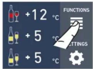 +12 °C +5 °C +5 °C FUNCTIONS SETTINGS
