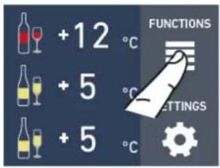 +12 °C +5 °C +5 °C FUNCTIONS SETTINGS