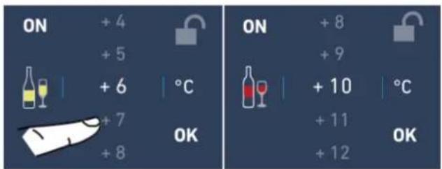 ON +4 +5 +6 °C +7 +8 OK ON +8 +9 +10 °C +11 +12 OK