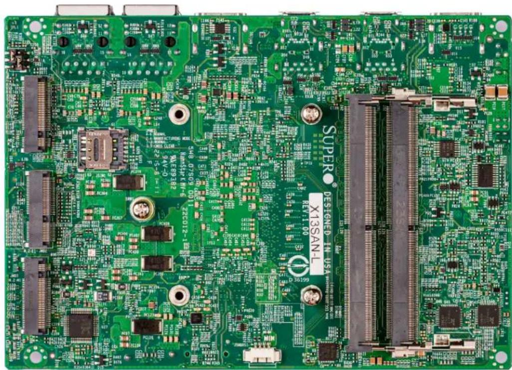 Close-up of a green printed circuit board with various electronic components and connectors (no readable text or symbols)
