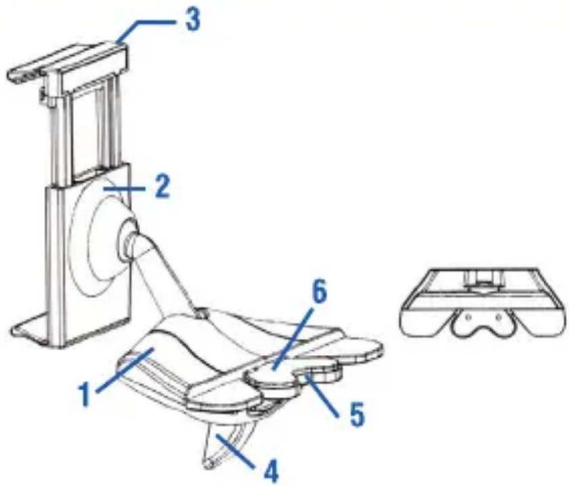 Technical diagram of a mechanical device with numbered components, including a base plate and a motor assembly.