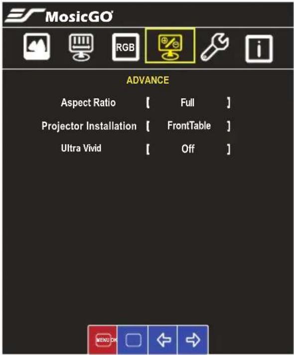 MosaicGO ADVANCE Aspect Ratio [ Full ] Projector Installation [ FrontTable ] Ultra Vivid [ Off ]