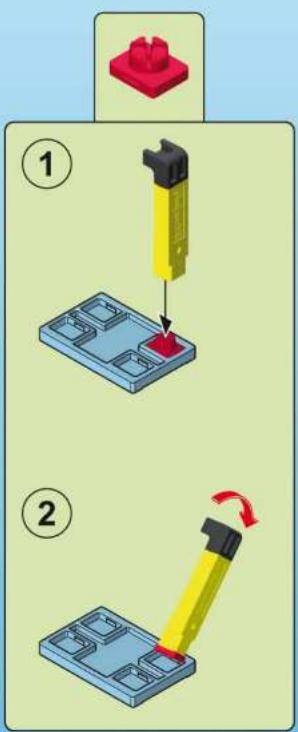 Diagram illustrating a step-by-step assembly of a mechanical component, showing step 1 and step 2 with highlighted components.