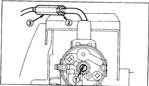 Technical diagram of a mechanical device with numbered components and labeled parts