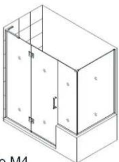 Isometric line drawing of a 3D rectangular enclosure or cabinet with internal partitions and mounting holes (no text or symbols)