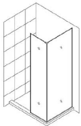 Isometric line drawing of a 3D rectangular structure with grid background, no text or symbols present