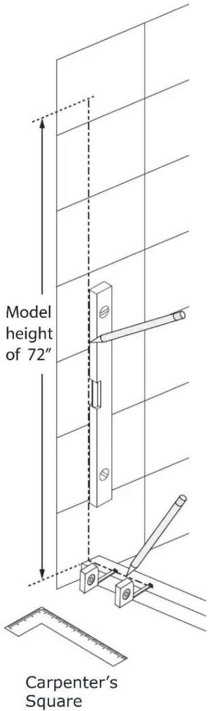 Model height of 72" Carpenter's Square