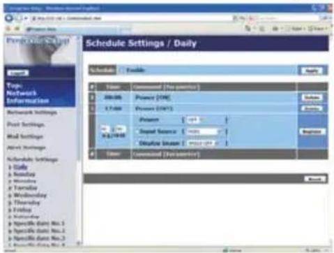 HITACHI CP-WX625W - Schedule Settings (Agenda instellingen) - 1