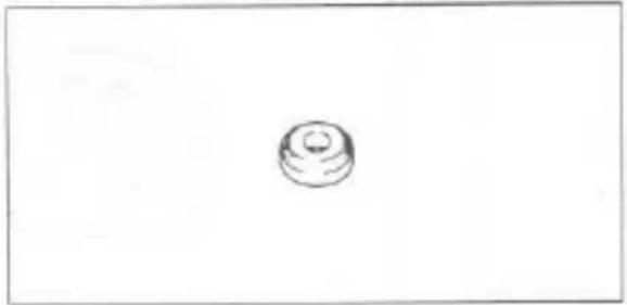 Simple sketch of a round object with concentric rings, no text or symbols present