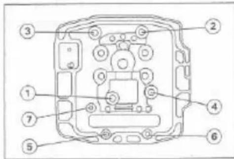 Labeled diagram of a device interior with numbered components for identification