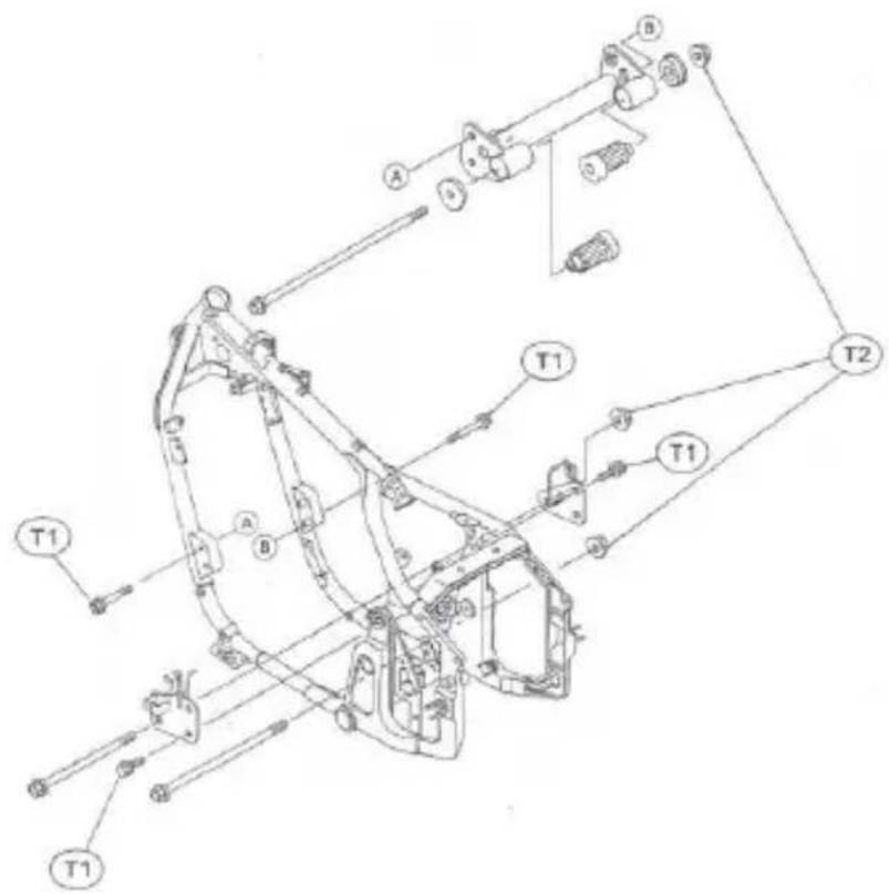 Technical diagram of a mechanical assembly with labeled components including excavator, actuators, and linkages
