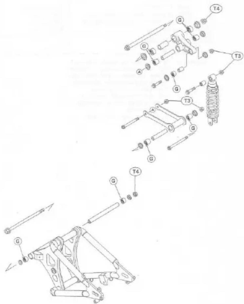 Technical diagram of a mechanical assembly with labeled components including gears, springs, and linkages