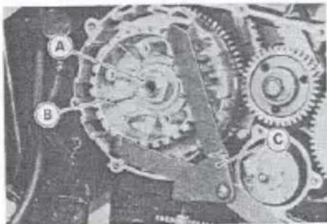 Mechanical gear assembly diagram showing interconnected gears and linkages (no text or symbols visible)