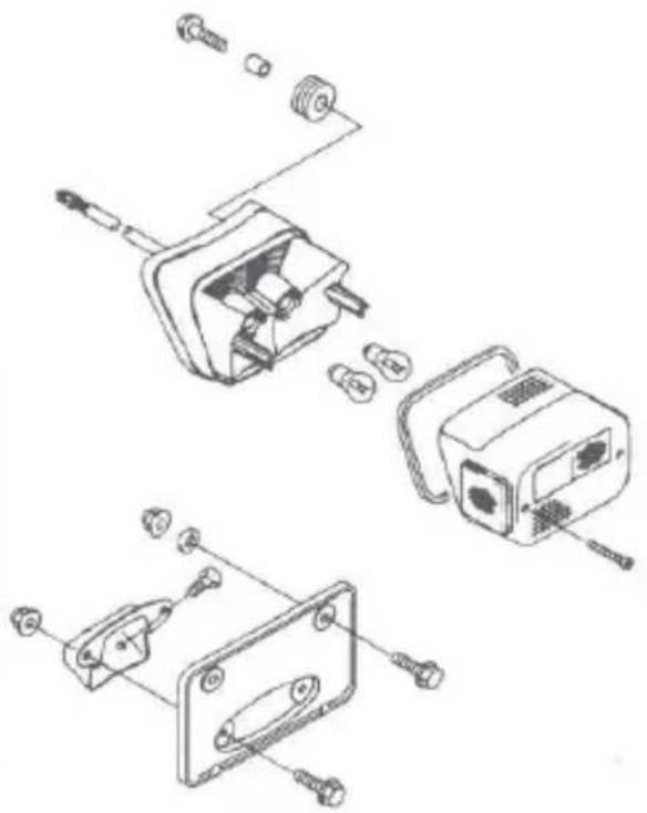 Exploded view diagram of a mechanical device showing internal components and assembly (no text or labels)