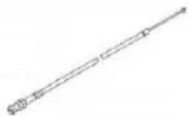Simple line drawing of a mechanical shaft or rod with no text or symbols