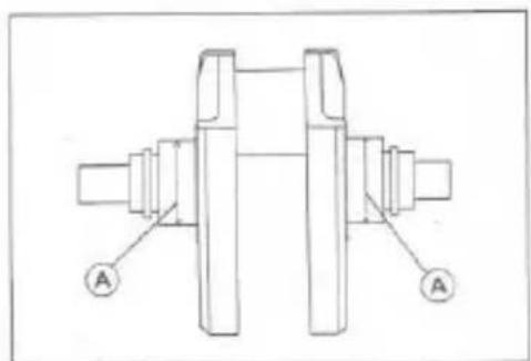 Technical line drawing of a mechanical assembly with two cylindrical components and two labeled points A (no text or symbols present)