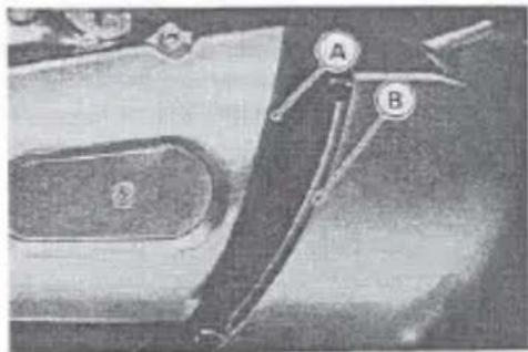 Close-up of a mechanical component with labeled parts A and B, no readable text or symbols present.