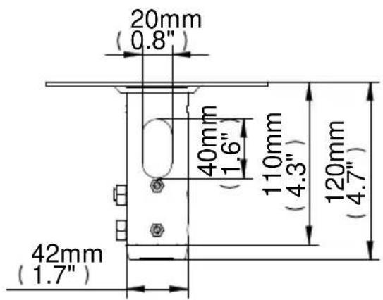 20mm (0.8") 40mm 1.6" 110mm (4.3") 120mm (4.7") 42mm (1.7")
