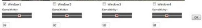 Window1 Sensitivity: 59 Window2 Sensitivity: 50 Window3 Sensitivity: 50 Window4 Sensitivity: 50 OK
