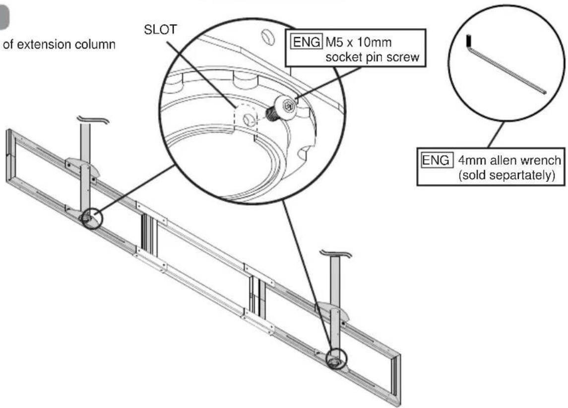 of extension column SLOT ENG M5 x 10mm socket pin screw ENG 4mm allen wrench (sold separately)