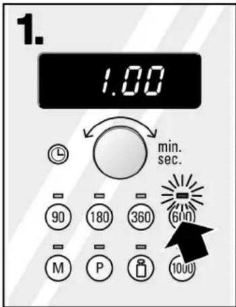 1. 1.00 min. sec. 90 180 360 (600) M P (1000)