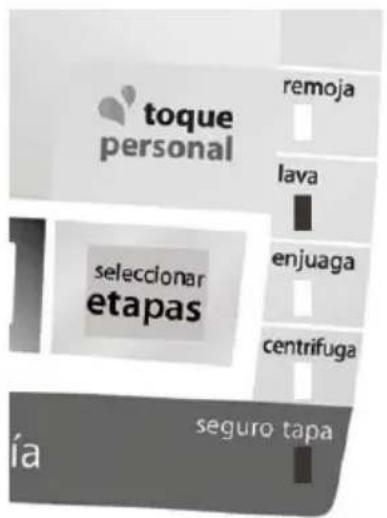 toque personal remoja lava enjuaga centrifuga seleccionar etapas seguro tapa ía