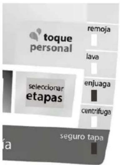 toque personal remoja lava enjuaga centrifuga seleccionar etapas seguro tapa ía