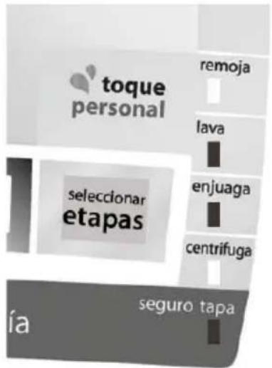 toque personal remoja lava enjuaga centrifuga seleccionar etapas ía seguro tapa