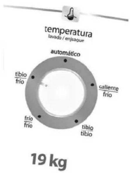 Mabe Aqua Saver LMH19589ZKPV - selección de temperatura - 1