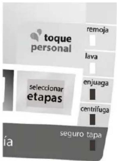 toque personal remoja lava enjuaga centrifuga seleccionar etapas seguro tapa ía