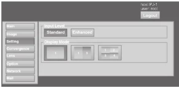Barco LX-5 - Seleccione un modo de pantalla para la proyección - 1