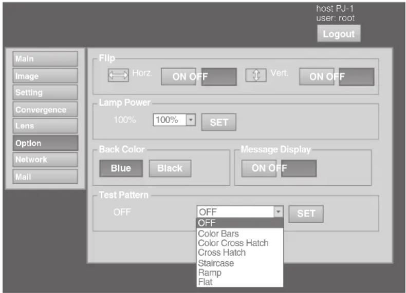 Barco LX-5 - Menú Option (Opción) - 1