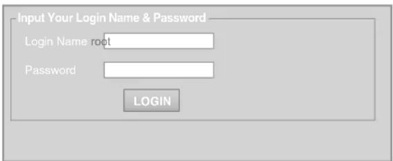 Input Your Login Name & Password Login Name root Password LOGIN