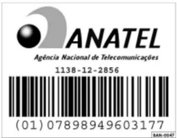 ANATEL Agência Nacional de Telecomunicações 1138-12-2856 (01) 07898949603177 BAN-0047