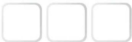 Three empty rounded square shapes arranged horizontally (no text or symbols)