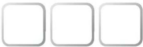 Three empty rounded square shapes arranged horizontally (no text or symbols)